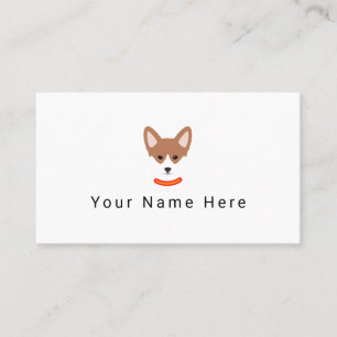 Dog face label business card