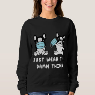 Dog Face Mask Cute French Bulldog Quarantine Dog M Sweatshirt