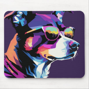 Dog face pop art mouse pad