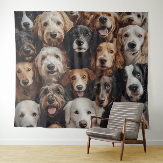 Dog Faces Tapestry (In Situ (Horizontal))