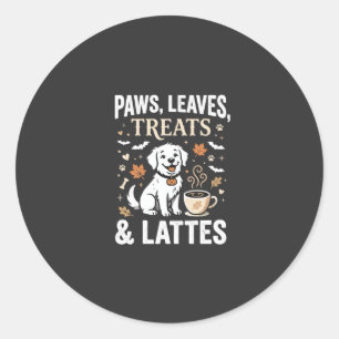 Dog Fall Latte Halloween Classic Round Sticker