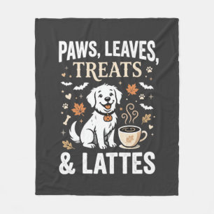 Dog Fall Latte Halloween Fleece Blanket