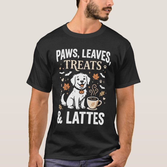 Dog Fall Latte Halloween T-Shirt (Front)
