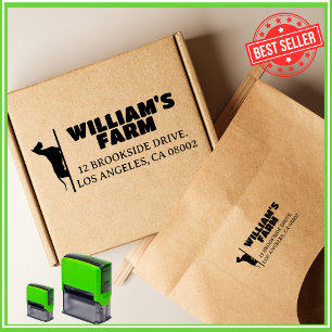 Dog Farm Business Unique Cute Return Address Self-inking Stamp