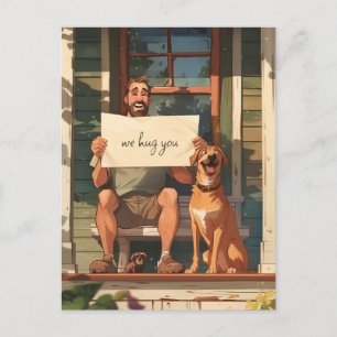 Dog Father and His Dog Postcard