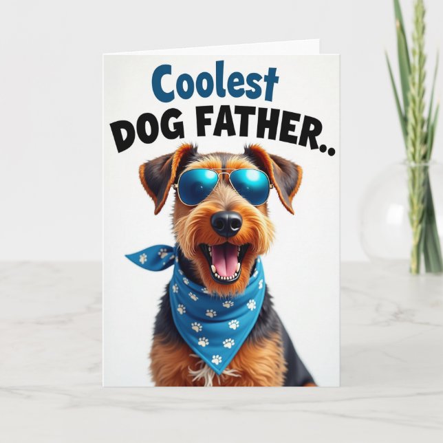 Dog Father Intense Azure Card (Front)
