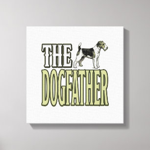 Dog Father Terrier Vintage Engraving Shirt Design_ Canvas Print