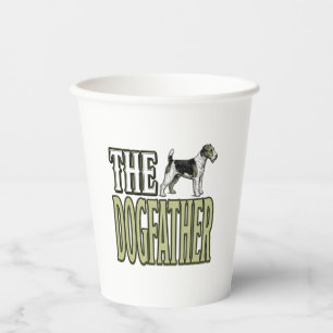 Dog Father Terrier Vintage Engraving Shirt Design_ Paper Cups