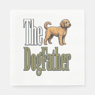 Dog Father Vintage Engraving Dog Lover Design_1 Napkin