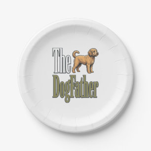 Dog Father Vintage Engraving Dog Lover Design_1 Paper Plate