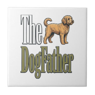 Dog Father Vintage Engraving Dog Lover Design_1 Tile