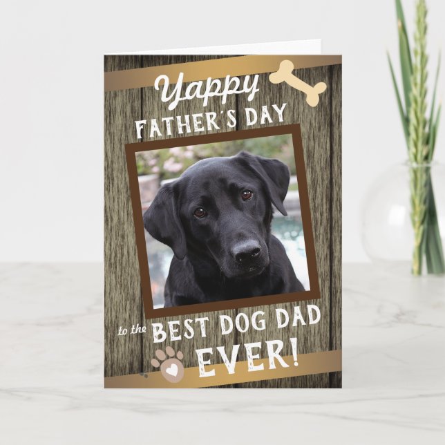 Dog Father's Day One photo Card (Front)