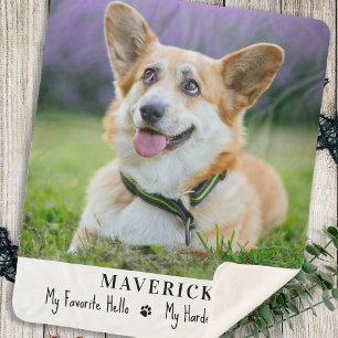 Dog Favourite Hello Hardest Goodbye Pet Photo Sherpa Blanket