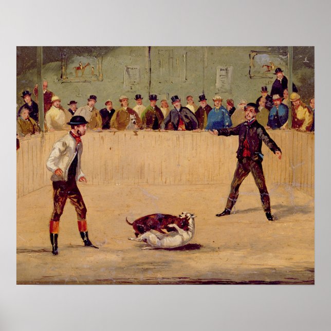 Dog Fighting (oil on paper) Poster (Front)