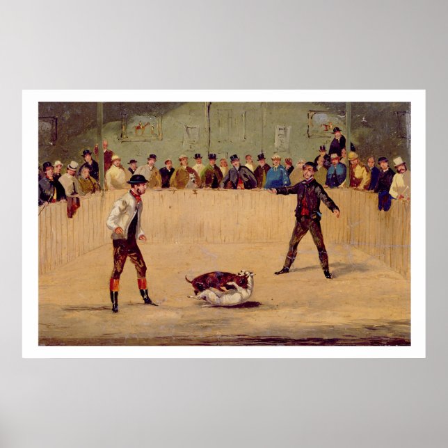 Dog Fighting (oil on paper) Poster (Front)