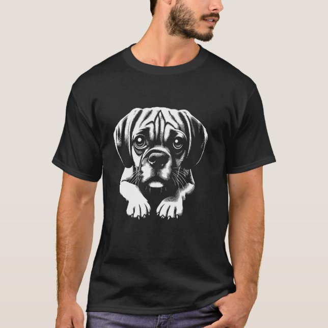 Dog Fingerprint - Puggle Dad Mum T-Shirt (Front)