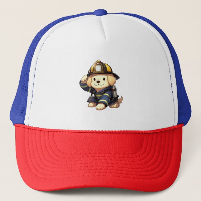 Dog Firefighter Classic T-Shirt Trucker Hat (Front)