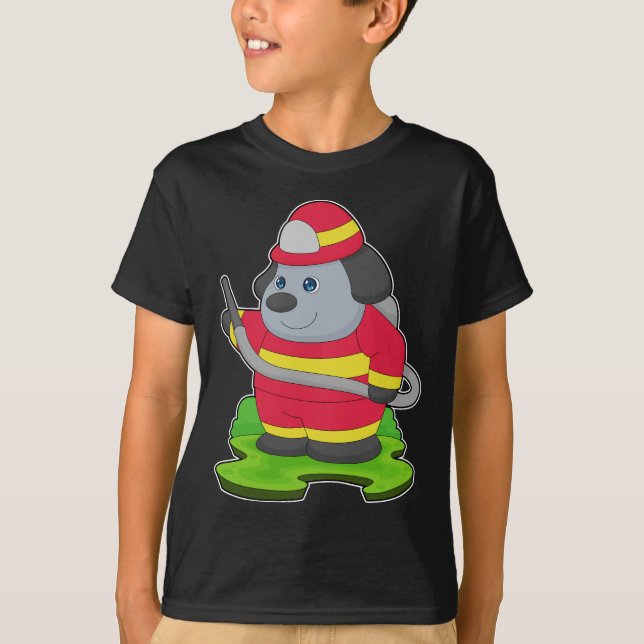 Dog Firefighter Fire department T-Shirt (Front)