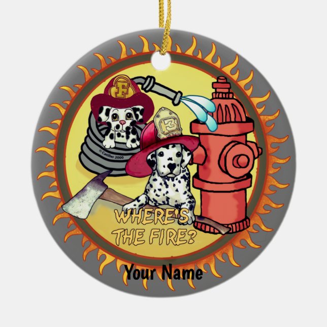 Dog Firefighters firefighters ornament (Front)