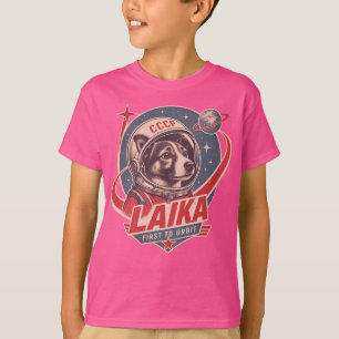 Dog First to Orbit Retro Vintage Astronaut Dog T-Shirt