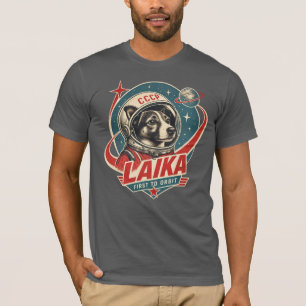 Dog First to Orbit Retro Vintage Astronaut Dog T-Shirt
