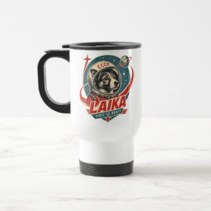 Dog First to Orbit Retro Vintage Astronaut Dog Travel Mug