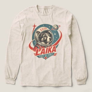 Dog First to Orbit Retro Vintage Astronaut Dog Tri-Blend Shirt