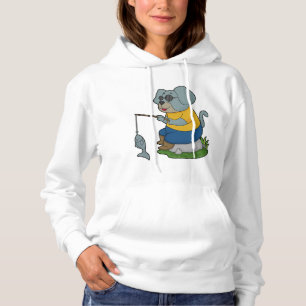 Dog Fishing Fisher Finshing rod Hoodie