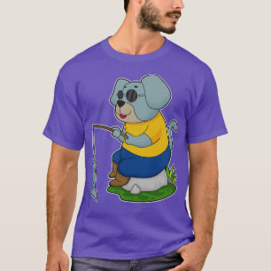 Dog Fishing Fisher Finshing rod T-Shirt