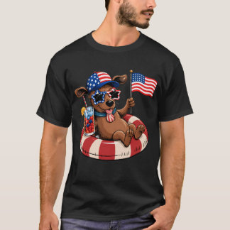 Dog Floats With Flag Drink T-Shirt
