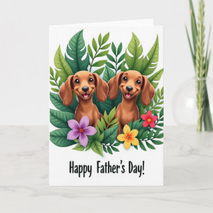 Dog Floral Fathers Day Card