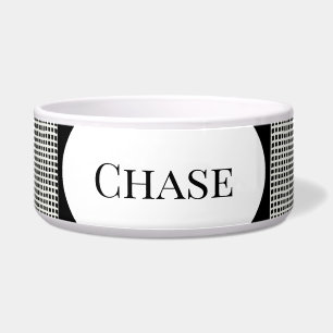 Dog Food Bowl w Black and White - HAMbWG