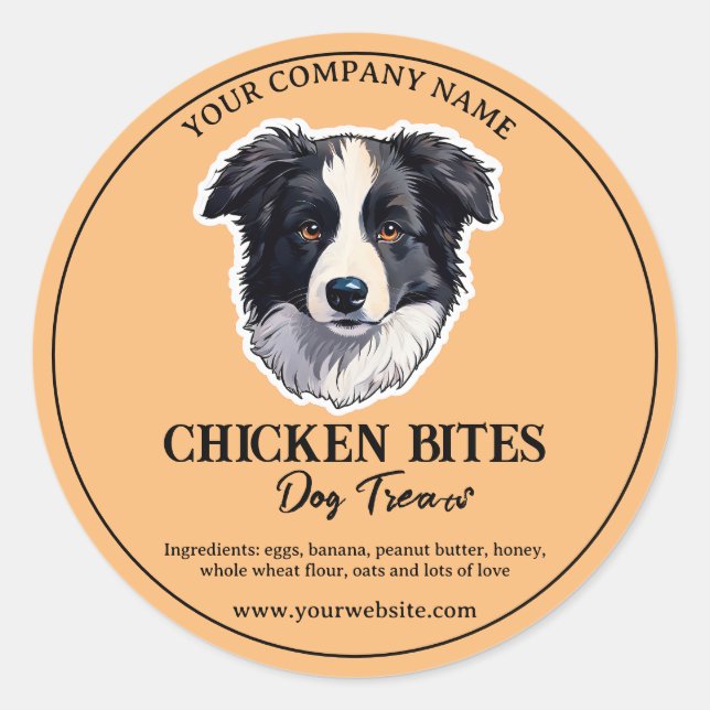 Dog food Sticker business Label (Front)