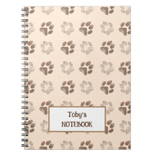 Dog footprint patern customizable notebook