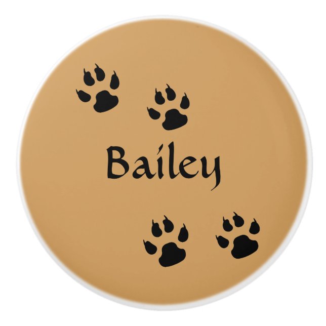 Dog Footprints Ceramic Knob (Front)