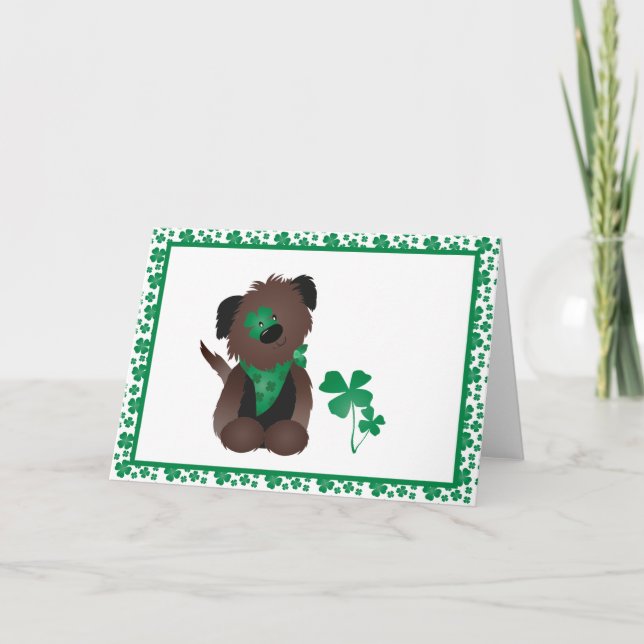 Dog Four Leaf Clover Green Card (Front)