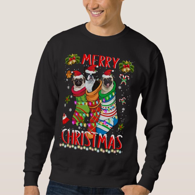 Dog French Bulldog Christmas Socks Sweatshirt (Front)