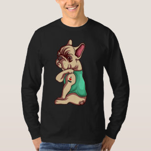 Dog French Bulldog Dog I Love Mum Tattoo T-Shirt