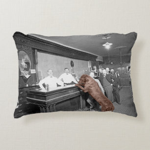 Dog Friendly Saloon Tavern Bar 1900 Photograph Decorative Cushion