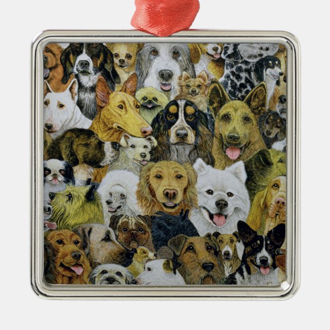Dog Friends Metal Tree Decoration (Front)