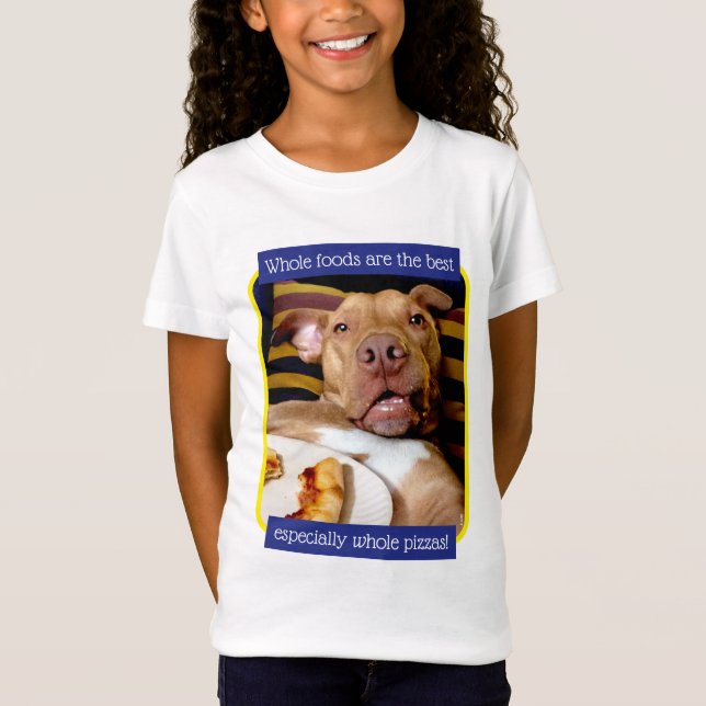 Dog Full Of Pizza T-Shirt (Front)