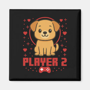 Dog Gamer Couple Dog Retro Pixel Arcade  Magnet