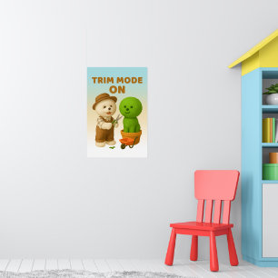 Dog Gardener Bichon Topiary Trim Surreal Poster