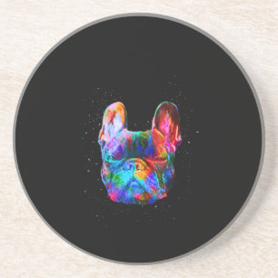 Dog Geometric Colour Splash Pop Art French Bulldog Coaster
