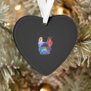 Dog Geometric Colour Splash Pop Art French Bulldog Ornament