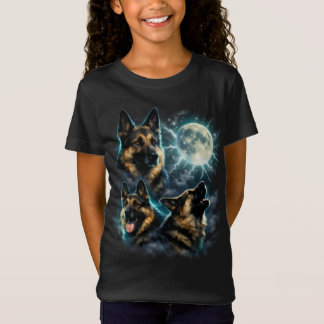 Dog German Shepherd Howling at the Moon T-Shirt