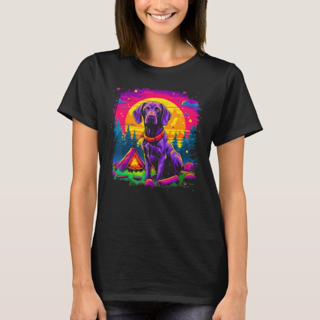 Dog German Shorthaired Pointer Camping Nature T-Shirt (Front)