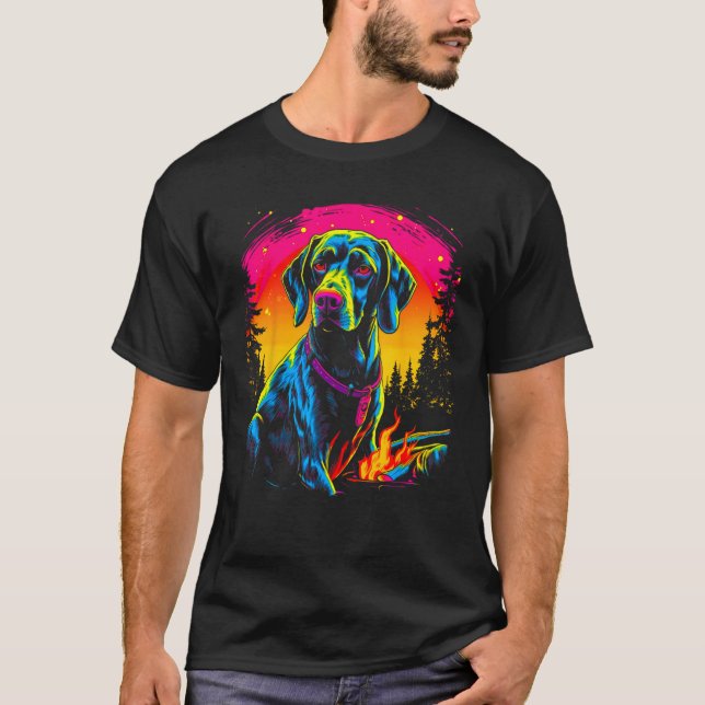 Dog German Shorthaired Pointer Camping T-Shirt (Front)