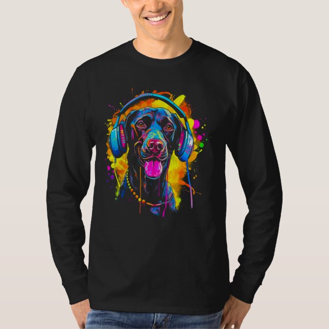 Dog German Shorthaired Pointer DJ Festival T-Shirt (Front)