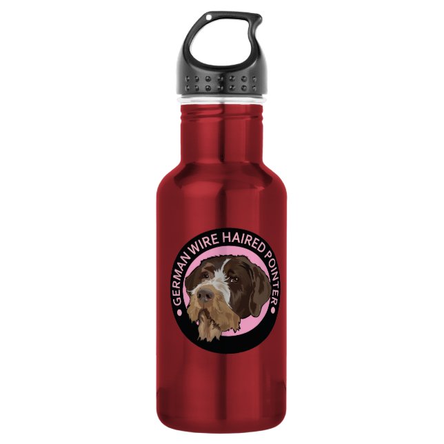 Dog german wirehaired pointer 532 ml water bottle (Front)